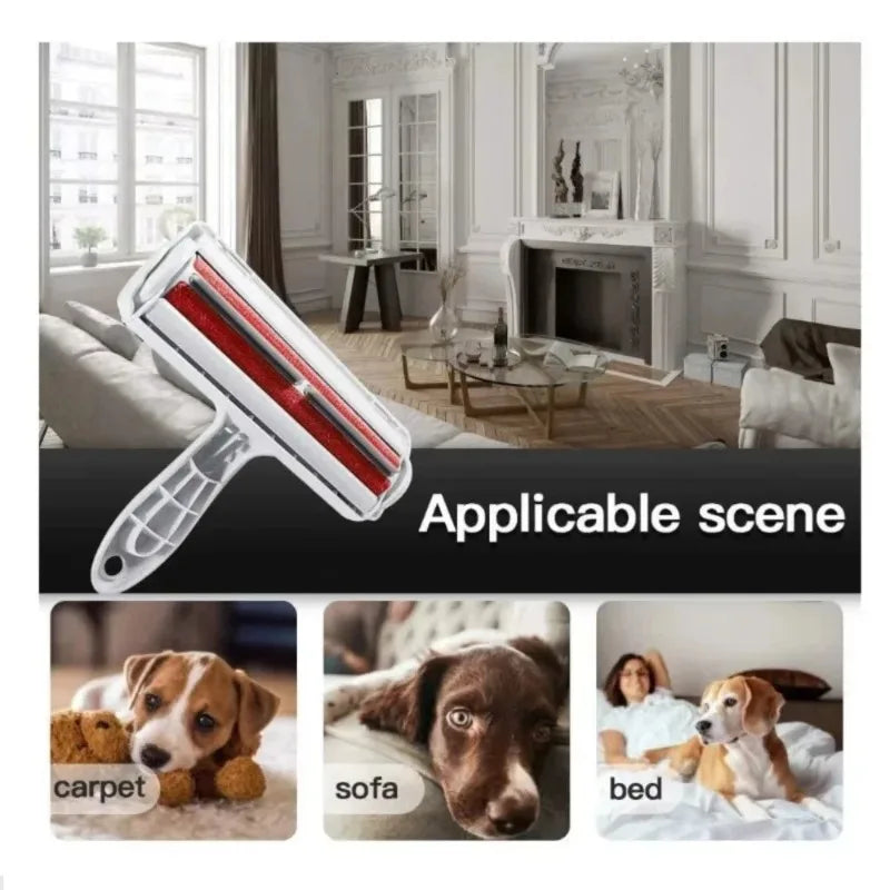 Two-Way Pet Hair Remover Roller Easy Floating Hair Removal One Scratch Clean Reusable Washable for Dog Cat Fur Furniture Couch