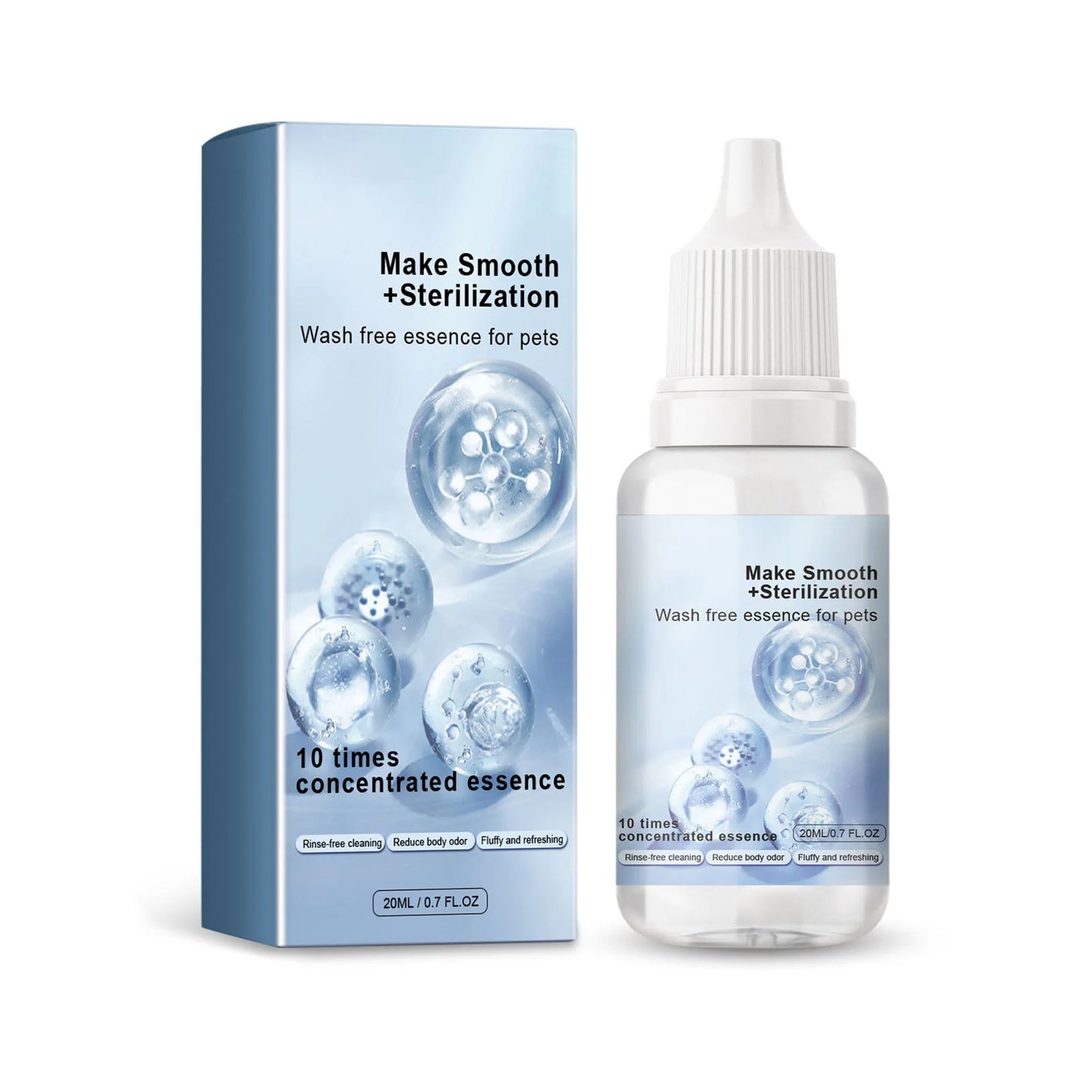 20ml Pet Hair Cleaning Leave-in Serum Gentle Deodorizing Easy to Use Serum for Cats Dogs Pet Grooming Serum
