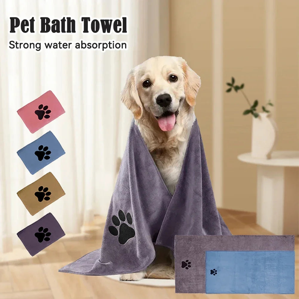 1Pc Pet Towel Soft, Thickened and Quick-drying Small Large Dog Cat Bath Towel Absorbs Water and Does Not Shed Hair