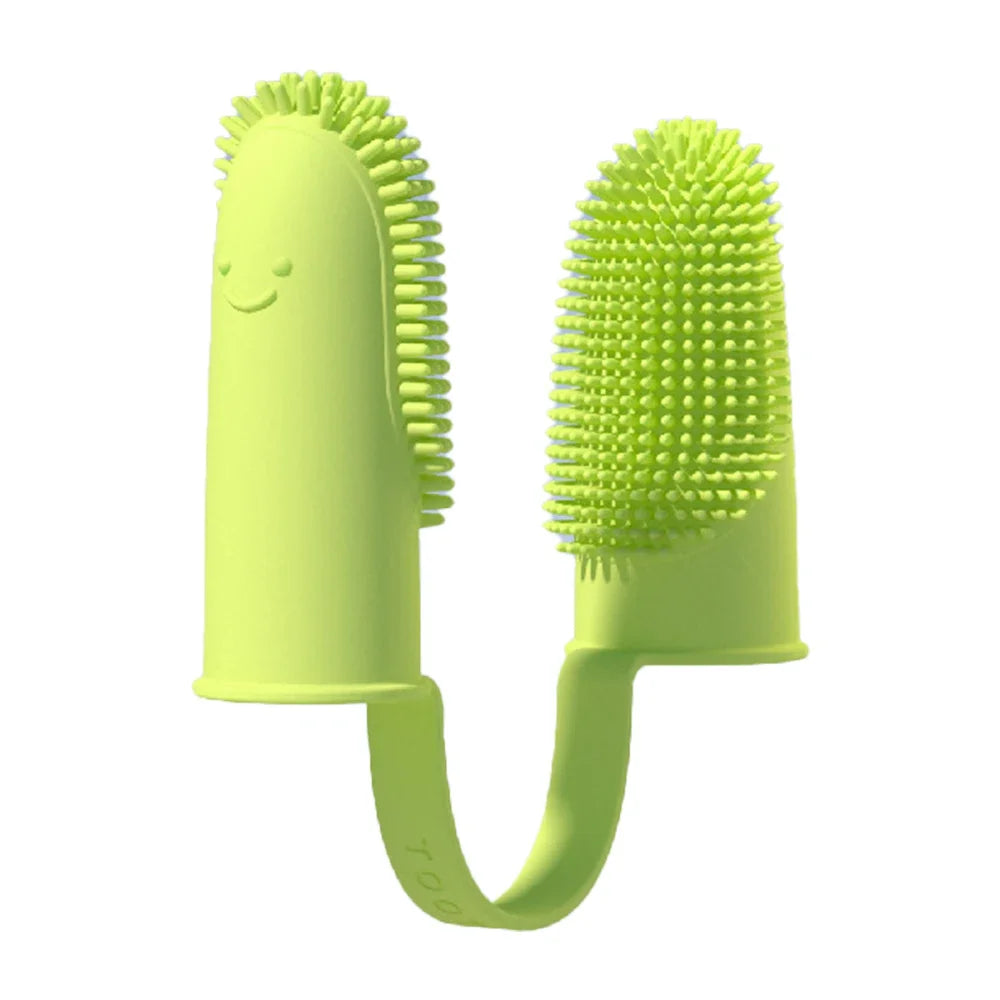 Dog Soft Double Finger Toothbrush Pet Teeth Clean Bad Breath Care TPR Tooth Brush Clean Tool Cats Toothbrush Accessories perros