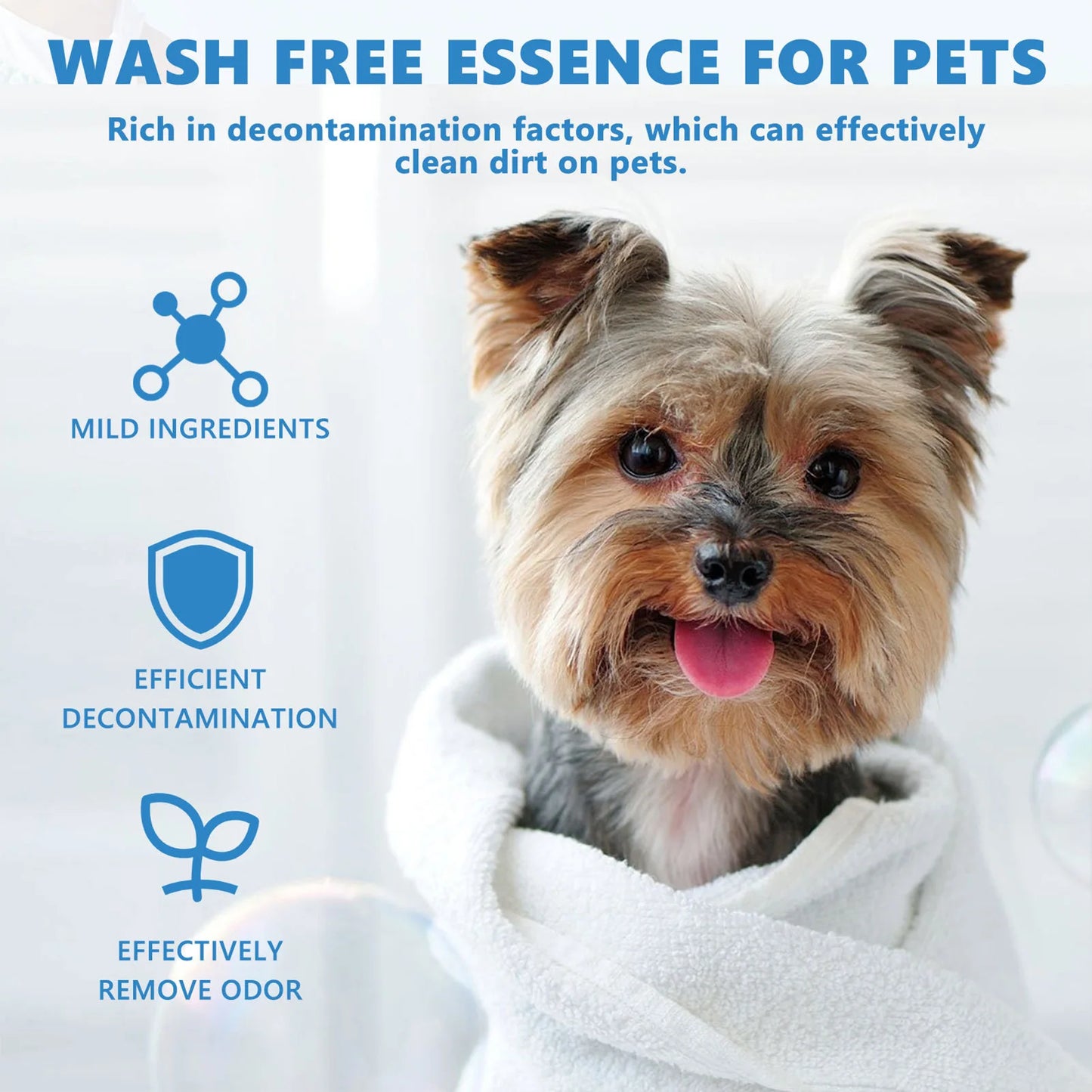 20ml Pet Hair Cleaning Leave-in Serum Gentle Deodorizing Easy to Use Serum for Cats Dogs Pet Grooming Serum