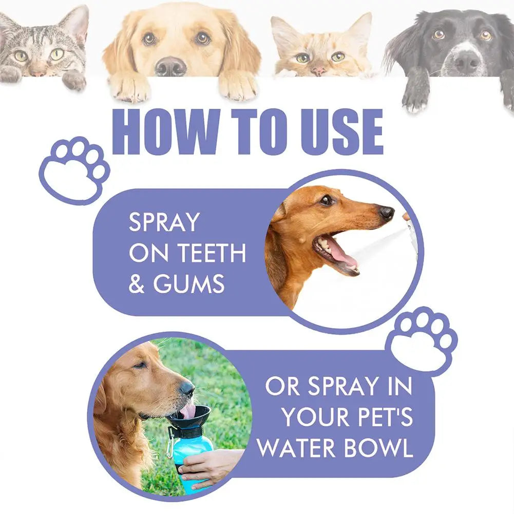 30ml Pet Spray Dog Oral Care Pet Freshener Supply Deodorant Bad Breath Teeth Cleaning Plaque Care Remover Breath Pet Accessories