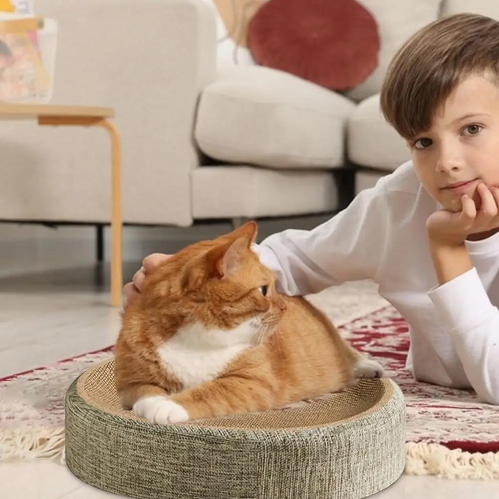 2in1 Cat Scratching Board Protect Furniture Grinding Claw Toys Oval Sisal weaving Wear-resistant Cat Nest Cat Accessories