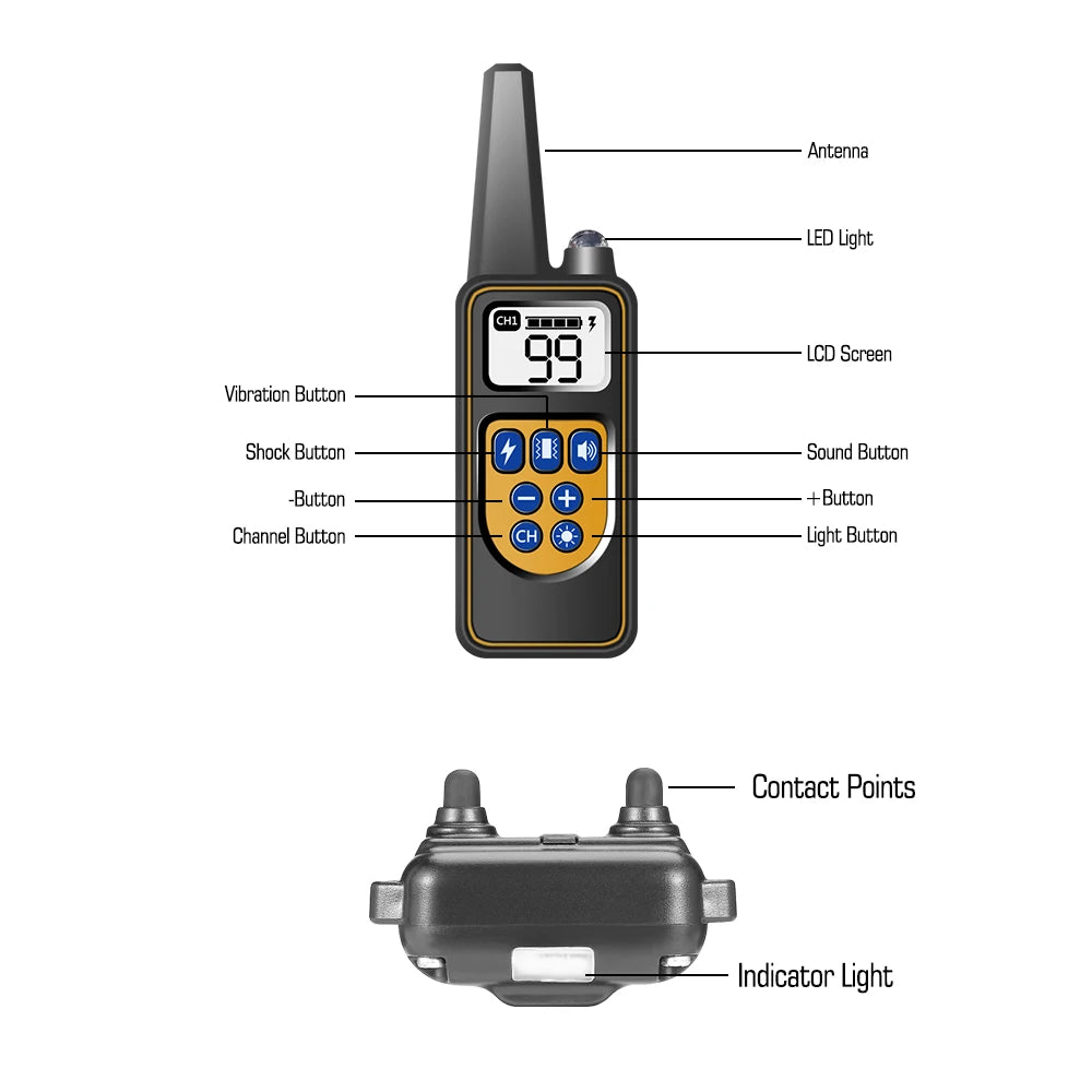 Dog Collar for 3 Dogs, Waterproof Rechargeable Dog Training Collar with Remote for Small, Medium and Large Dogs,IP67 Wat