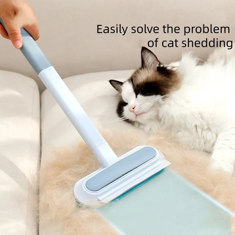 Multifunctional Long-Handled Pet Hair Cleaning Brush Manual Window Cleaner for Cats And Dogs - Easy Reach Grooming Tool