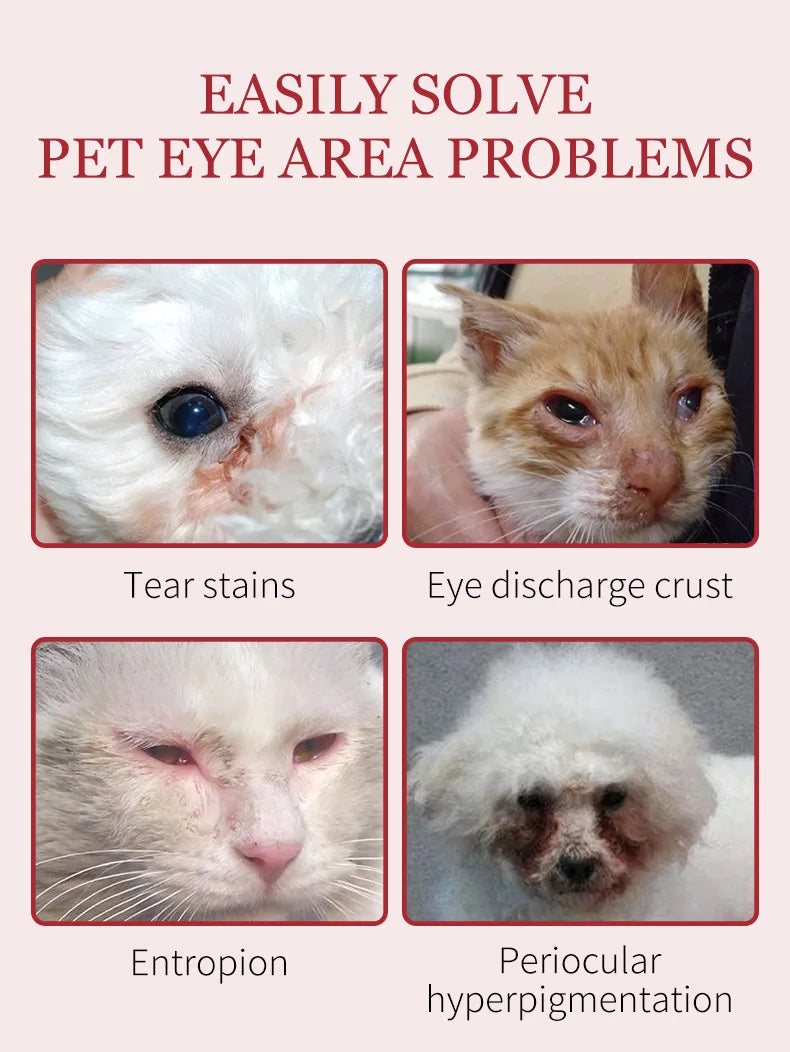 Natural Tear Stain Remover Balm for Dogs Cats Gentle Eye Care Soothing Skin Pet Lacrimal Gland Cleaning Cream