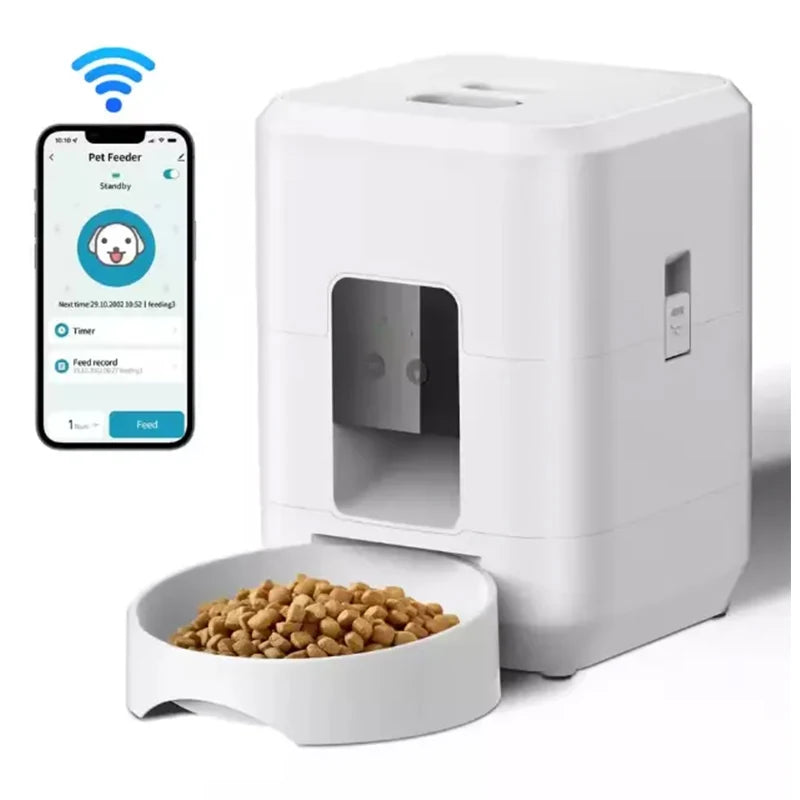 2L Automatic Feed Dispenser For Pets Intelligent Feed Dispersion For Cats And Dogs Regular Quantitative Feeding With Recording