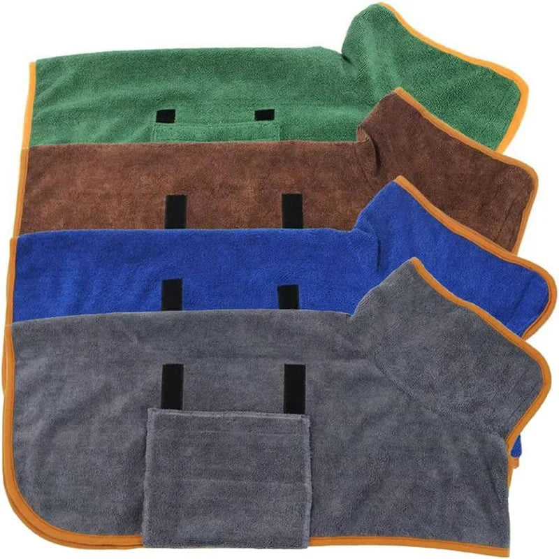 Pet Bathrobe Higly Absorbent Dog Drying Coat Quick Dry Adjustable Towel Cloth For Small Medium Large Pet Dog Cat Bath Robe