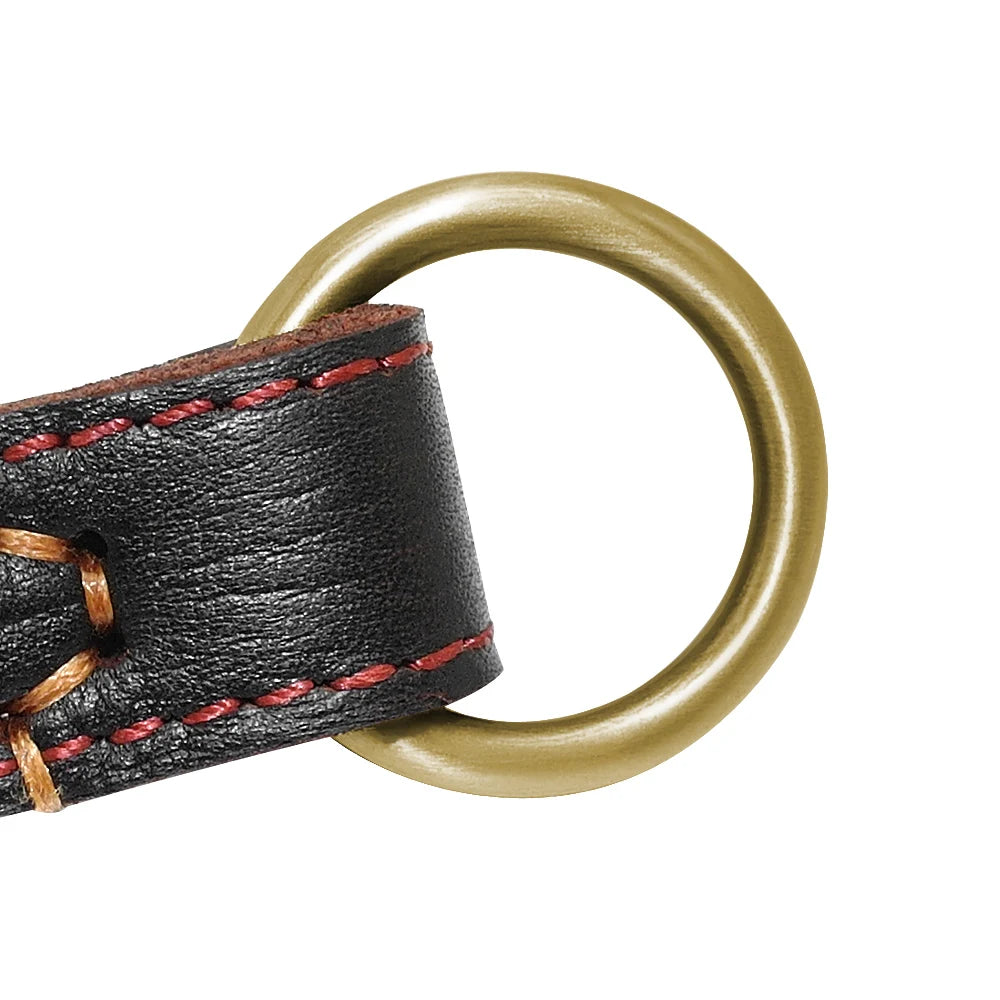 Durable Slip Real Leather Dog Collars Medium Large Dogs Choke Training Collar for Labrador German Shepherd Pet Black Brown