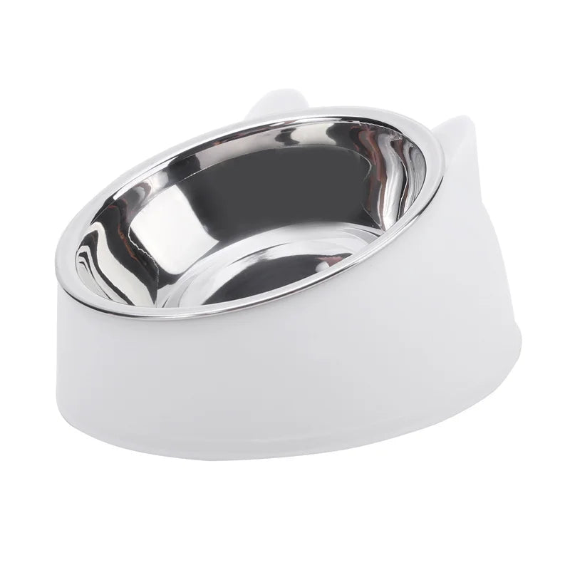 1/2/5pcs Cat Bowl Creative Inclined Kitten Puppy Food Feeding Bowls Stainless Steel Cats Drinking Feeder Pet Dogs Cats Feeders