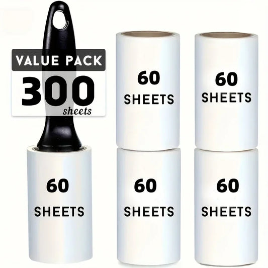 60 Sheets/Roll Extra-Sticky Lint Roller for Pet Hair Removal,Ideal for Dog & Cat Owners,Perfect for Clothes & Furniture Cleaning