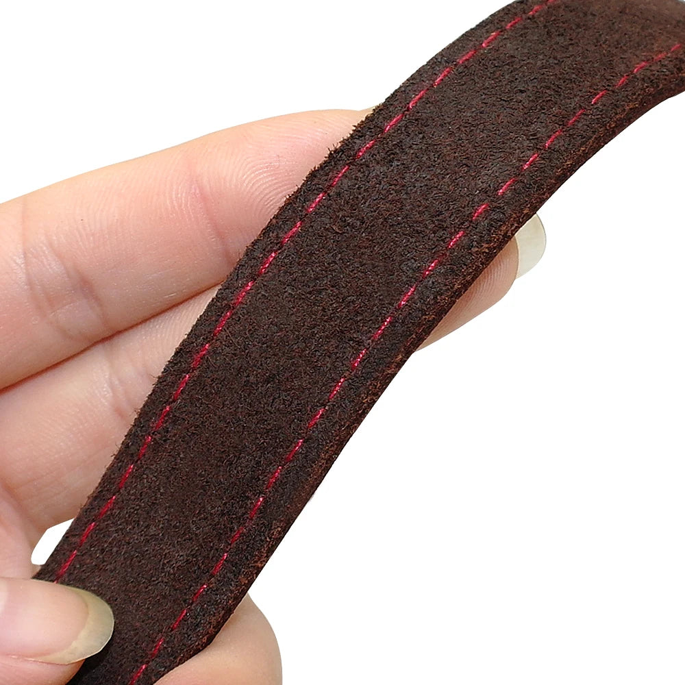 Durable Slip Real Leather Dog Collars Medium Large Dogs Choke Training Collar for Labrador German Shepherd Pet Black Brown