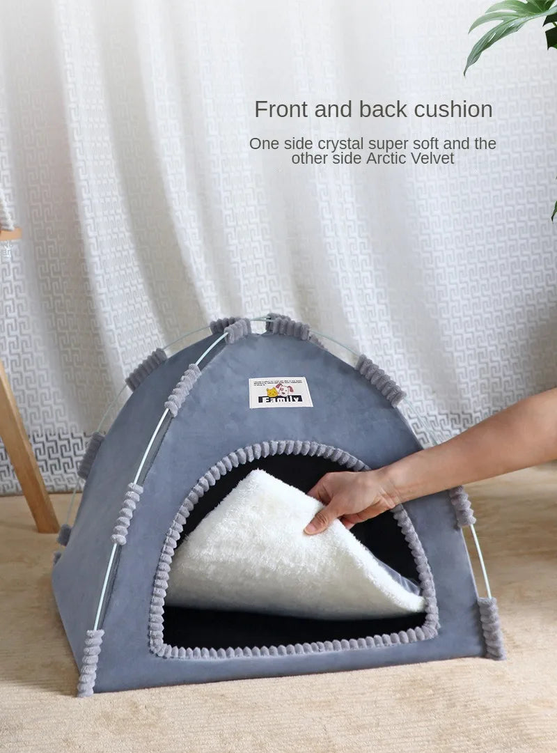 Foldable Cat House Pet Tent Four Seasons Universal Cat and Dog Pet Nest Summer Cool Mat Outdoor Portable Foldable Breathable