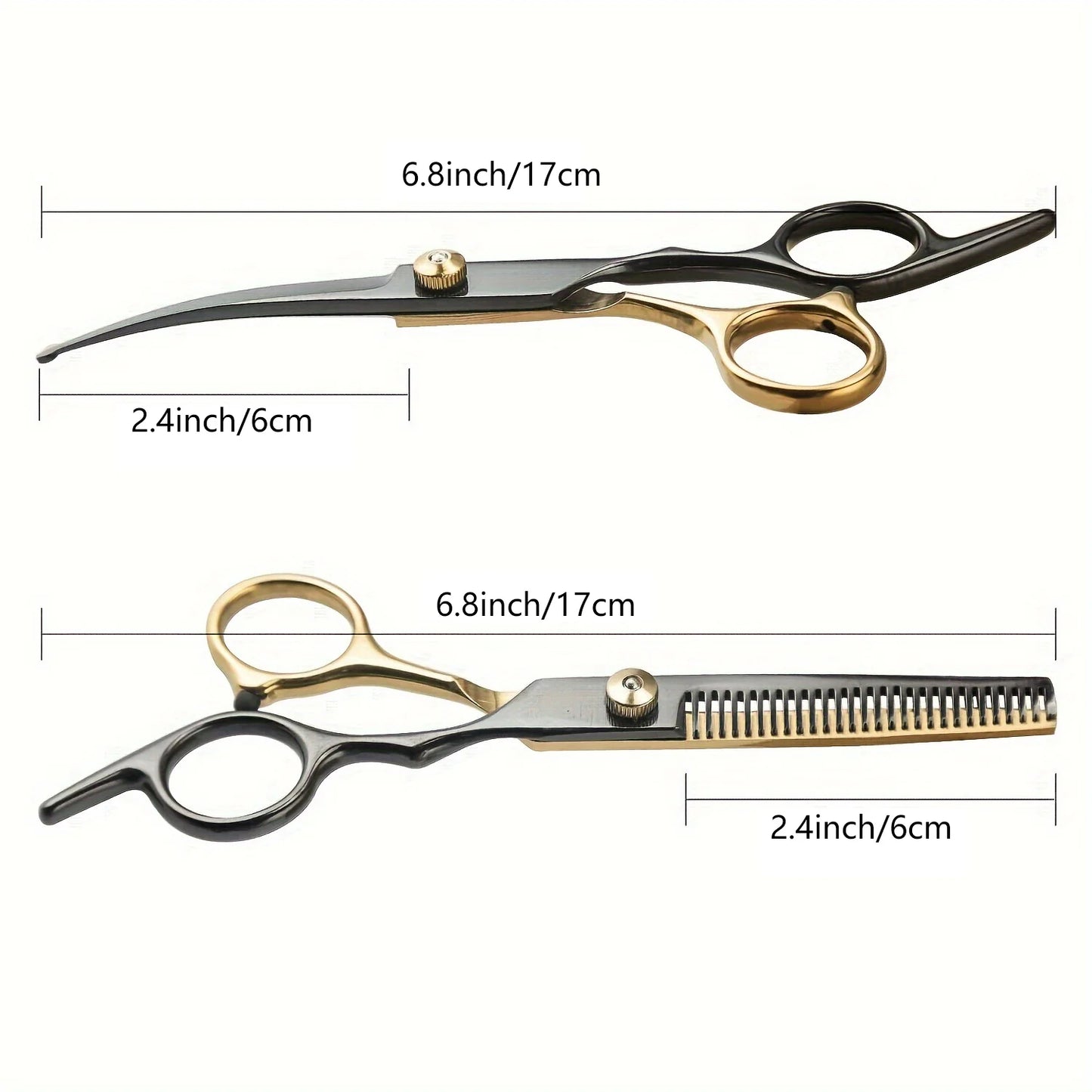 Professional Pet Grooming Scissors Stainless Steel  - Right Hand Orientation, Multi-Purpose Hair Trimming Shears For Dogs Pets