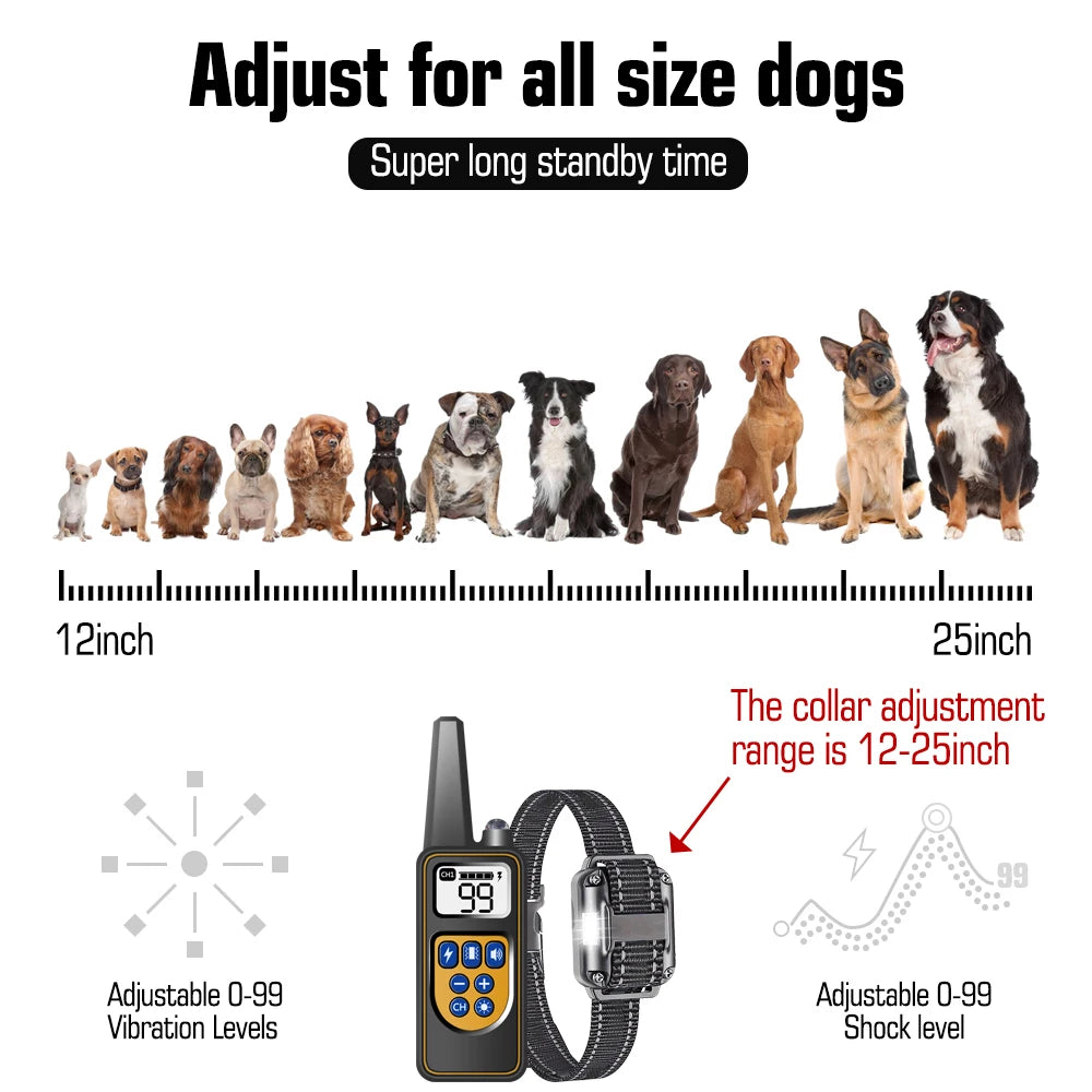 Dog Collar for 3 Dogs, Waterproof Rechargeable Dog Training Collar with Remote for Small, Medium and Large Dogs,IP67 Wat